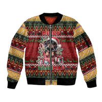 Dachshund Christmas Sleeve Zip Bomber Jacket Merry Dachmas - Wonder Print Shop