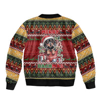Dachshund Christmas Sleeve Zip Bomber Jacket Merry Dachmas - Wonder Print Shop