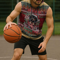 Dachshund Christmas Sleeveless Hoodie Merry Dachmas - Wonder Print Shop