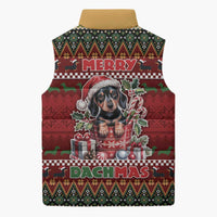 Dachshund Christmas Sleeveless Puffer Jacket Merry Dachmas - Wonder Print Shop