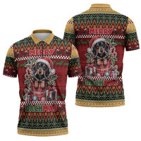 Dachshund Christmas Zipper Polo Shirt Merry Dachmas - Wonder Print Shop