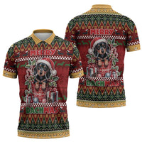 Dachshund Christmas Zipper Polo Shirt Merry Dachmas - Wonder Print Shop