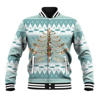 Dragonfly Christmas Baseball Jacket Frosty Minty Xmas Tree - Wonder Print Shop