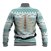 Dragonfly Christmas Baseball Jacket Frosty Minty Xmas Tree - Wonder Print Shop