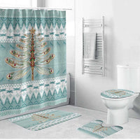 Dragonfly Christmas Bathroom Set Frosty Minty Xmas Tree - Wonder Print Shop