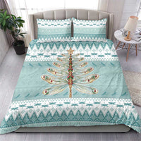 Dragonfly Christmas Bedding Set Frosty Minty Xmas Tree - Wonder Print Shop