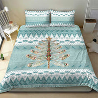 Dragonfly Christmas Bedding Set Frosty Minty Xmas Tree - Wonder Print Shop