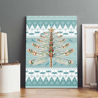 Dragonfly Christmas Canvas Wall Art Frosty Minty Xmas Tree - Wonder Print Shop