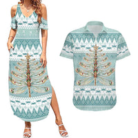 Dragonfly Christmas Couples Matching Summer Maxi Dress and Hawaiian Shirt Frosty Minty Xmas Tree - Wonder Print Shop