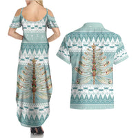 Dragonfly Christmas Couples Matching Summer Maxi Dress and Hawaiian Shirt Frosty Minty Xmas Tree - Wonder Print Shop