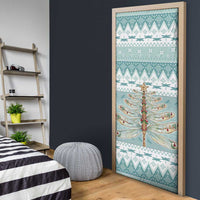 Dragonfly Christmas Door Cover Frosty Minty Xmas Tree - Wonder Print Shop