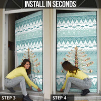Dragonfly Christmas Door Cover Frosty Minty Xmas Tree - Wonder Print Shop