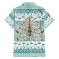 Dragonfly Christmas Family Matching Long Sleeve Bodycon Dress and Hawaiian Shirt Frosty Minty Xmas Tree - Wonder Print Shop