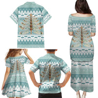 Dragonfly Christmas Family Matching Puletasi and Hawaiian Shirt Frosty Minty Xmas Tree - Wonder Print Shop