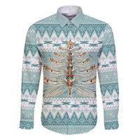 Dragonfly Christmas Family Matching Puletasi and Hawaiian Shirt Frosty Minty Xmas Tree - Wonder Print Shop