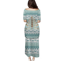 Dragonfly Christmas Family Matching Puletasi and Hawaiian Shirt Frosty Minty Xmas Tree - Wonder Print Shop