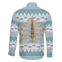 Dragonfly Christmas Family Matching Short Sleeve Bodycon Dress and Hawaiian Shirt Frosty Minty Xmas Tree - Wonder Print Shop