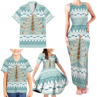 Dragonfly Christmas Family Matching Tank Maxi Dress and Hawaiian Shirt Frosty Minty Xmas Tree - Wonder Print Shop