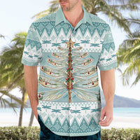 Dragonfly Christmas Hawaiian Shirt Frosty Minty Xmas Tree - Wonder Print Shop