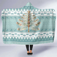 Dragonfly Christmas Hooded Blanket Frosty Minty Xmas Tree - Wonder Print Shop