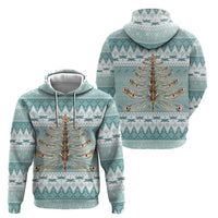 Dragonfly Christmas Hoodie Frosty Minty Xmas Tree - Wonder Print Shop