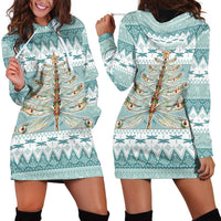 Dragonfly Christmas Hoodie Dress Frosty Minty Xmas Tree - Wonder Print Shop