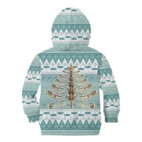 Dragonfly Christmas Kid Hoodie Frosty Minty Xmas Tree - Wonder Print Shop
