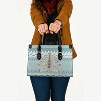 Dragonfly Christmas Leather Bag Frosty Minty Xmas Tree - Wonder Print Shop