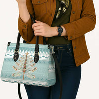 Dragonfly Christmas Leather Bag Frosty Minty Xmas Tree - Wonder Print Shop