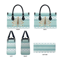 Dragonfly Christmas Leather Bag Frosty Minty Xmas Tree - Wonder Print Shop