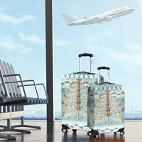 Dragonfly Christmas Luggage Cover Frosty Minty Xmas Tree - Wonder Print Shop