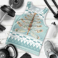 Dragonfly Christmas Men Tank Top Frosty Minty Xmas Tree - Wonder Print Shop