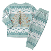 Dragonfly Christmas Pajama Set Frosty Minty Xmas Tree - Wonder Print Shop