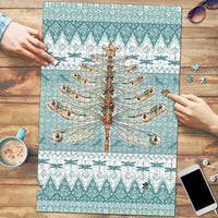 Dragonfly Christmas Puzzle Frosty Minty Xmas Tree - Wonder Print Shop