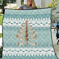 Dragonfly Christmas Quilt Frosty Minty Xmas Tree - Wonder Print Shop