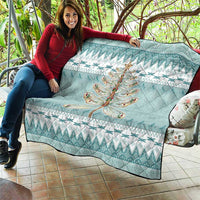 Dragonfly Christmas Quilt Frosty Minty Xmas Tree - Wonder Print Shop