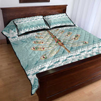Dragonfly Christmas Quilt Bed Set Frosty Minty Xmas Tree - Wonder Print Shop