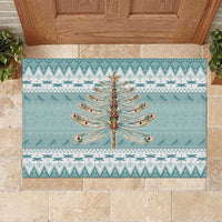 Dragonfly Christmas Rubber Doormat Frosty Minty Xmas Tree - Wonder Print Shop