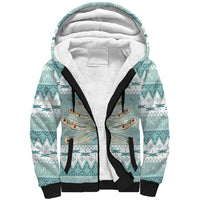 Dragonfly Christmas Sherpa Hoodie Frosty Minty Xmas Tree - Wonder Print Shop