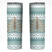 Dragonfly Christmas Skinny Tumbler Frosty Minty Xmas Tree - Wonder Print Shop