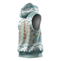 Dragonfly Christmas Sleeveless Hoodie Frosty Minty Xmas Tree - Wonder Print Shop