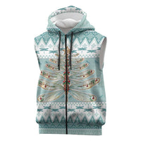 Dragonfly Christmas Sleeveless Zip Hoodie Frosty Minty Xmas Tree - Wonder Print Shop
