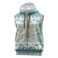 Dragonfly Christmas Sleeveless Zip Hoodie Frosty Minty Xmas Tree - Wonder Print Shop