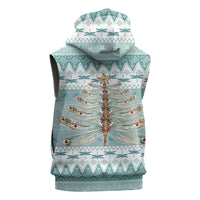 Dragonfly Christmas Sleeveless Zip Hoodie Frosty Minty Xmas Tree - Wonder Print Shop