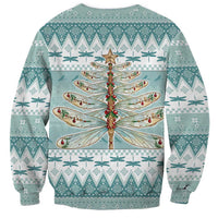 Dragonfly Christmas Sweatshirt Frosty Minty Xmas Tree - Wonder Print Shop