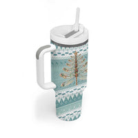Dragonfly Christmas Tumbler With Handle Frosty Minty Xmas Tree - Wonder Print Shop