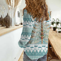 Dragonfly Christmas Women Casual Shirt Frosty Minty Xmas Tree - Wonder Print Shop