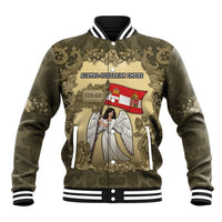 Personalized Austria-Hungary Baseball Jacket Angel Holding A Flag Vintage Style - Wonder Print Shop
