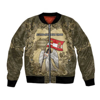 Personalized Austria-Hungary Bomber Jacket Angel Holding A Flag Vintage Style - Wonder Print Shop