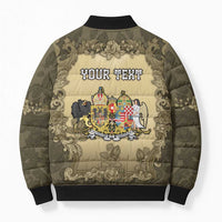 Personalized Austria-Hungary Bomber Puffer Jacket Angel Holding A Flag Vintage Style - Wonder Print Shop